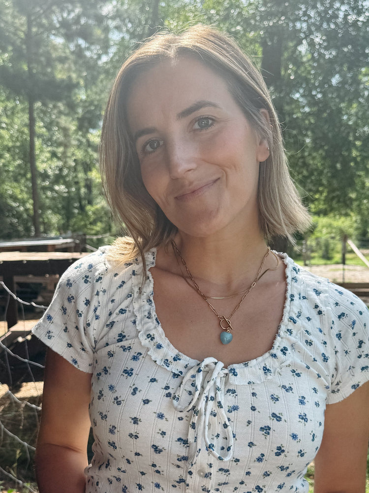 Glass Heart Toggle Charm Necklace Simply Korena