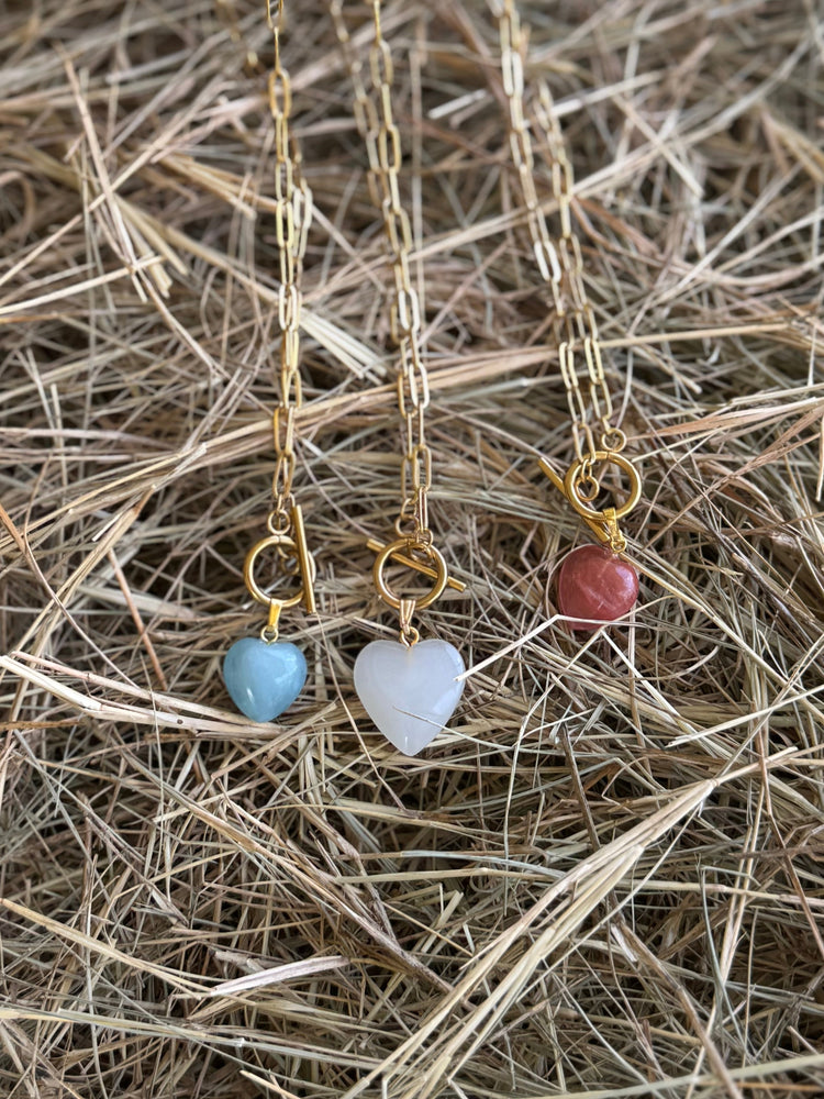 Glass Heart Toggle Charm Necklace Simply Korena