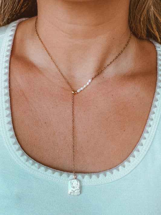 Lariat Pearl Drop Necklace Simply Korena