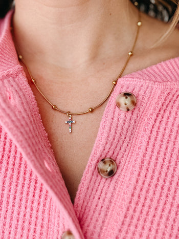 Festive Christmas Cross Necklace Simply Korena