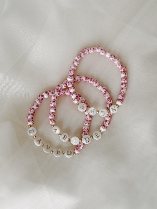 Woman Of God Pearl Word Bracelet Simply Korena