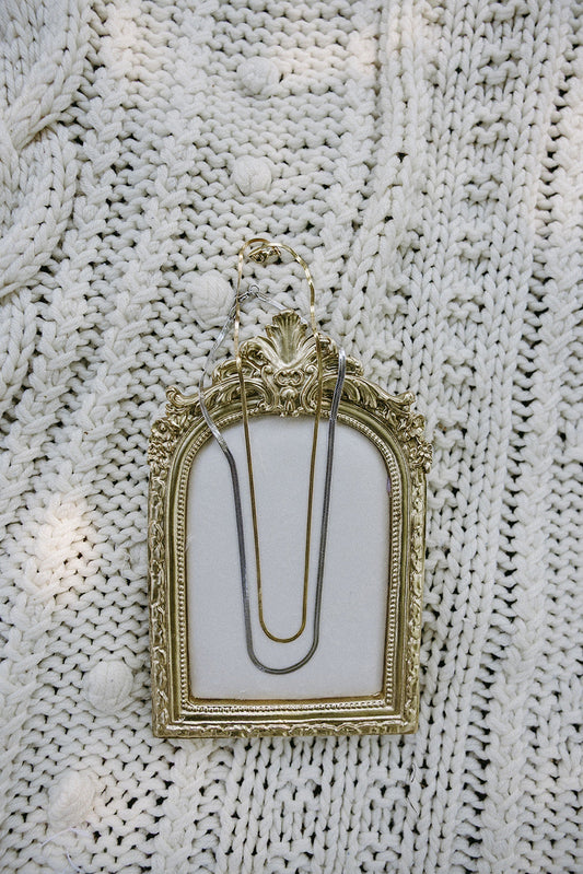 Herringbone Layering Necklace – 16" Tarnish-Free | Gold or Silver Simply Korena