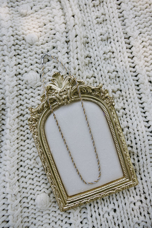 Mixed Metal Rope Chain – Gold & Silver 18" | 4mm Unisex Style Simply Korena