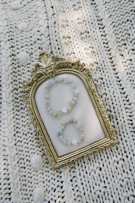 Morganite Mommy and Me Heart Bracelet Set Simply Korena