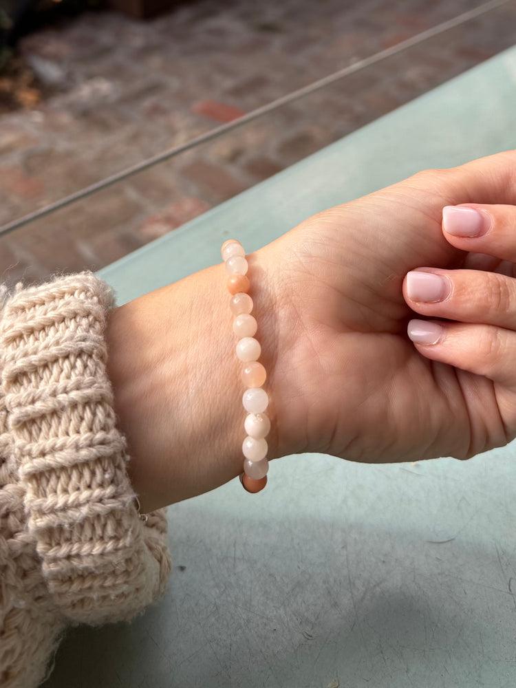 Grace & Serenity Pink Aventurine Beaded Bracelet with Gold Cross Charm Simply Korena