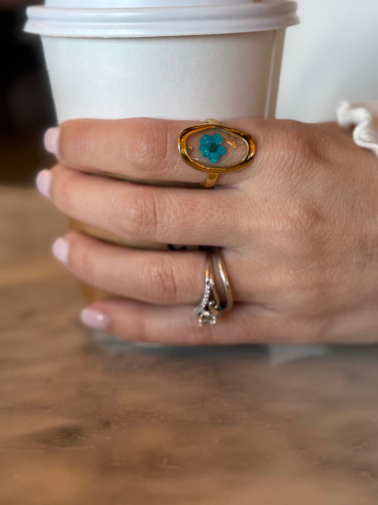 Wild Grace – Handmade Resin Flower Adjustable Ring Simply Korena