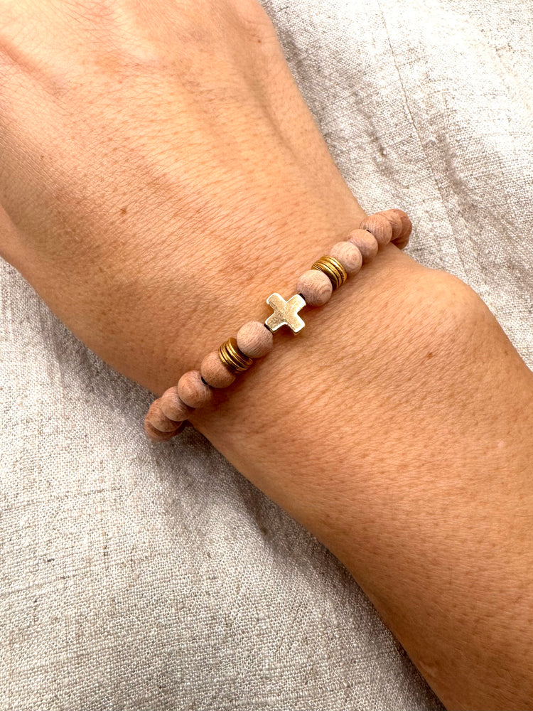 Rosewood Diffuser Cross Bracelet – A Gentle Reminder of Faith & Peace Simply Korena