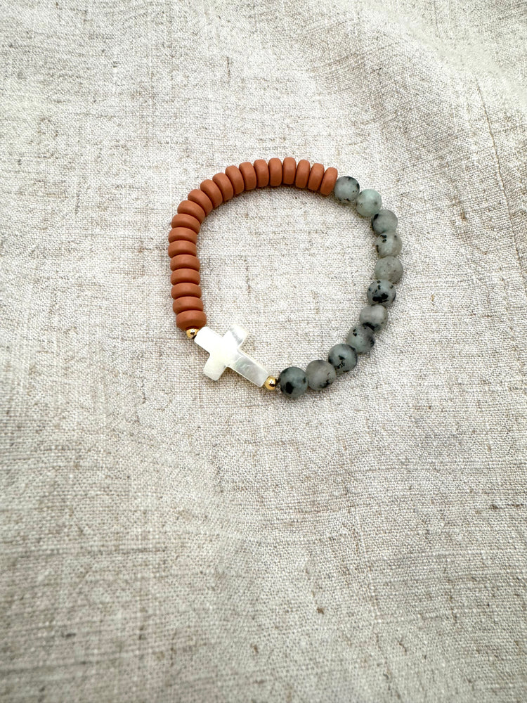 Everstead – Mixed Bead Pearl Cross Bracelet | Handmade Faith Jewelry Simply Korena