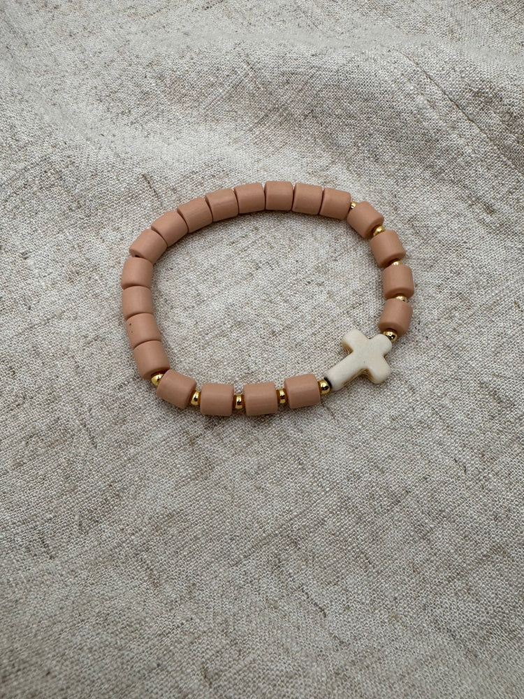 Foundation – Chunky Ceramic Cross Bracelet | Handmade Faith Jewelry Simply Korena