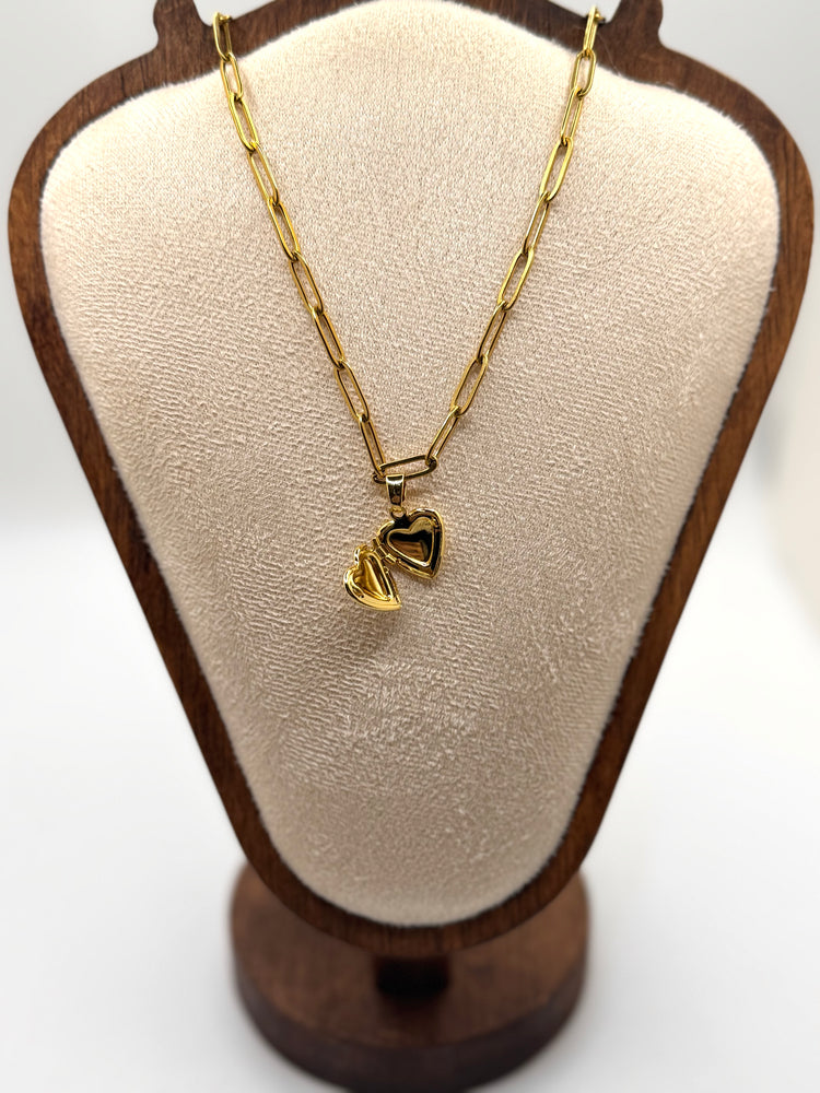 Guard Your Heart Locket Necklace Paperclip Chain (tarnish free) Simply Korena