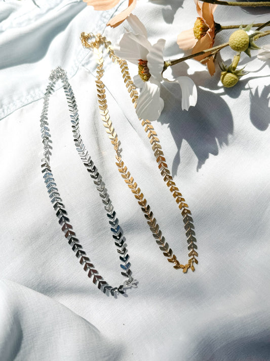 Dainty Chevron Necklace – Gold or Silver | Tarnish-Free Everyday Jewelry Simply Korena