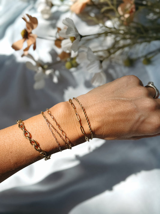 Chunky Chain Bracelet – Adjustable Gold or Silver Statement Piece Simply Korena