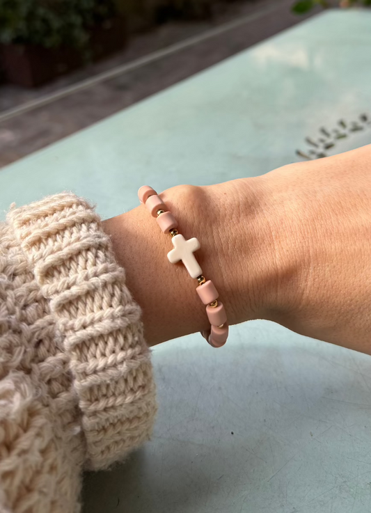 Foundation – Chunky Ceramic Cross Bracelet | Handmade Faith Jewelry Simply Korena