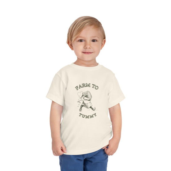 Farm to Tummy Toddler Tee – Homestead Life Shirt for Crunchy Kids Printify