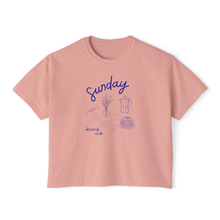 Sunday Brunch Club shirt girls girl I'm literally just a girl saturday morning spring cotton shirt coffee club tee Printify