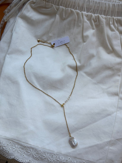 Lariat Pearl Drop Necklace Simply Korena