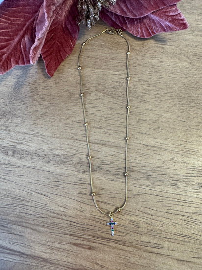 Festive Christmas Cross Necklace Simply Korena