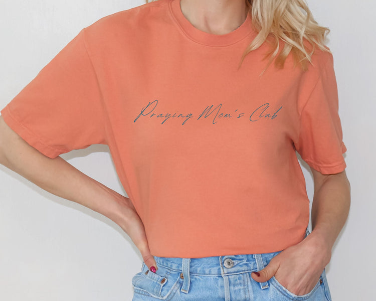 Praying Moms Club Tee – Comfort Colors® Christian Mom Shirt Printify