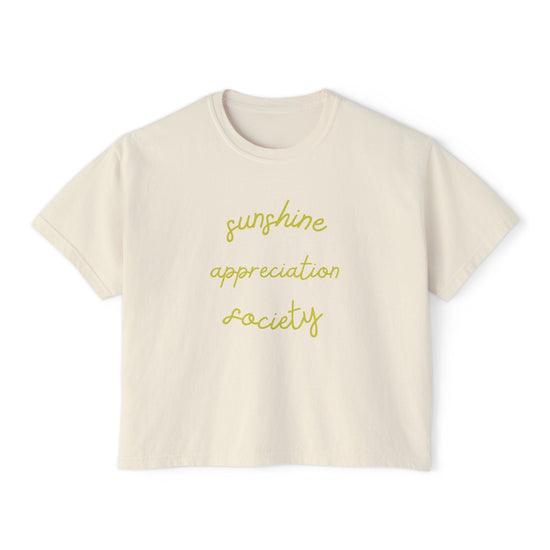Sunshine Appreciation Society Shirt Sun Lover Gift Summer time tee spring graphic tee perfect shirt for sunny days ahead Printify