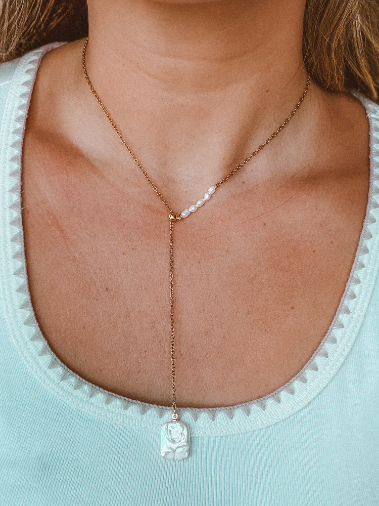 Lariat Pearl Drop Necklace Simply Korena