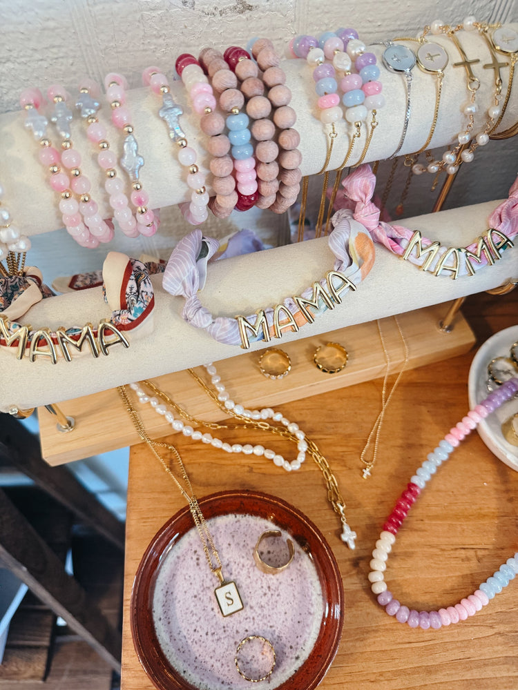 Adjustable Gemstone & Pearl Bracelet Simply Korena