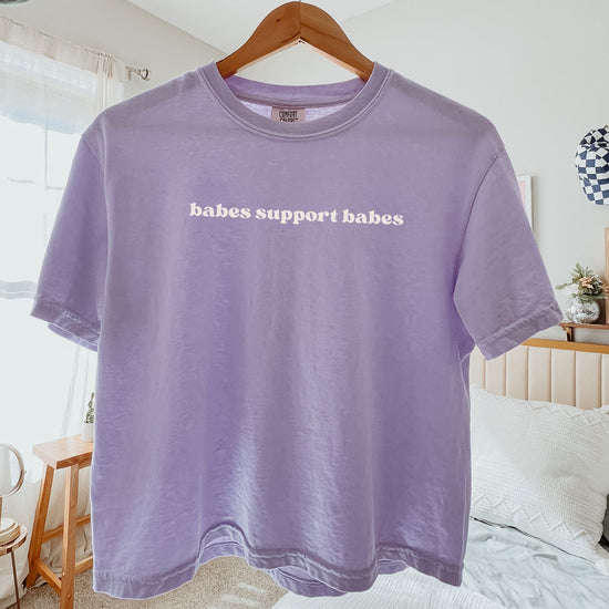 Babe's Support Babes Shirt for Women in Small Business Owner Gif-  Comfort Colors Boxy Cropped 100% cotton tee boss babe shirt Printify
