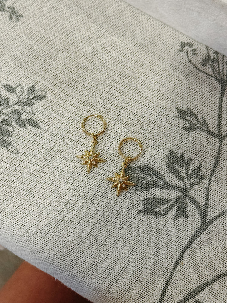 Compass Huggie Earrings
