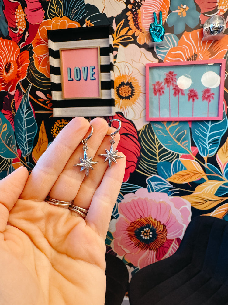 Compass Huggie Earrings