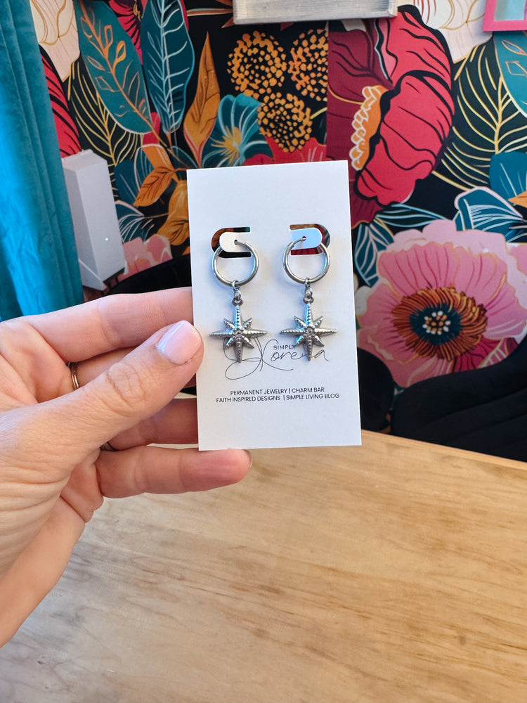 Compass Huggie Earrings