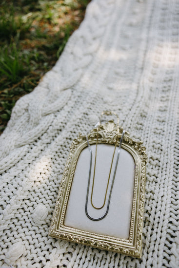 Herringbone Layering Necklace – 16" Tarnish-Free | Gold or Silver Simply Korena