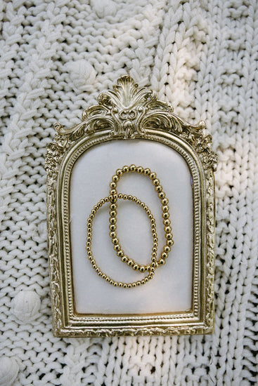 Gold Beaded Accent Bracelets – 4mm or 5mm | Tarnish-Free, 7" Stretch Simply Korena