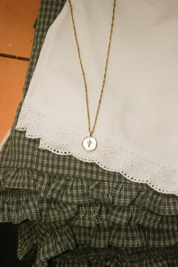 Haven White Coin Cross Necklace Simply Korena
