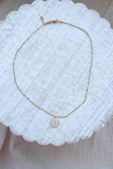 Haven White Coin Cross Necklace Simply Korena