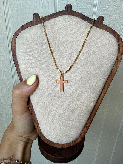 Mother Of Pearl Gold Filled Cross Simply Korena