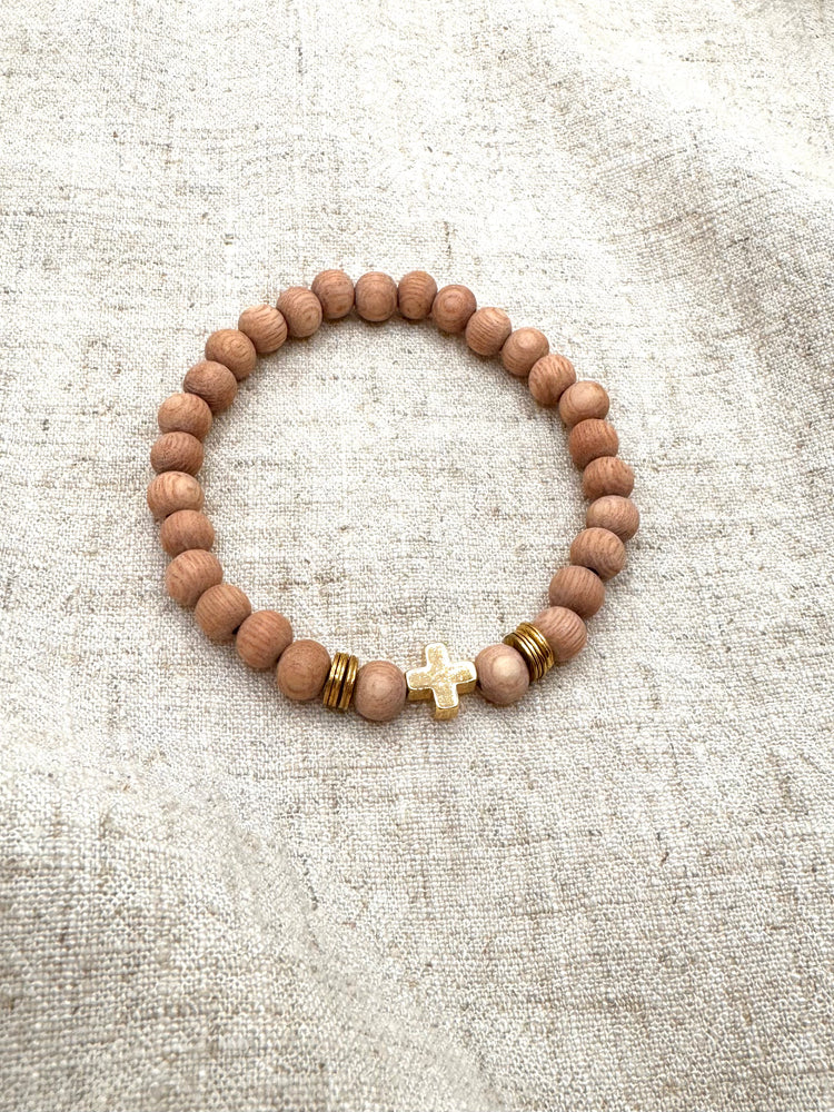 Rosewood Diffuser Cross Bracelet – A Gentle Reminder of Faith & Peace Simply Korena