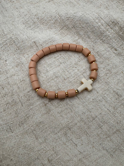 Foundation – Chunky Ceramic Cross Bracelet | Handmade Faith Jewelry Simply Korena