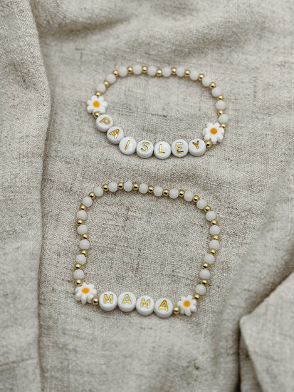 Personalized Daisy Mommy and Me Bracelet Set Simply Korena
