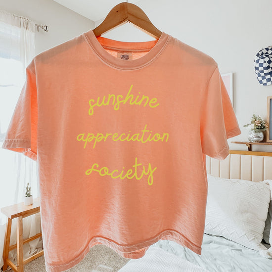Sunshine Appreciation Society Shirt Sun Lover Gift Summer time tee spring graphic tee perfect shirt for sunny days ahead Printify