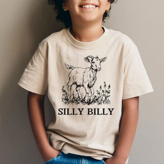Silly Billy Toddler Tee – Funny Goat Shirt for Farm Boys & Crunchy Kids Printify