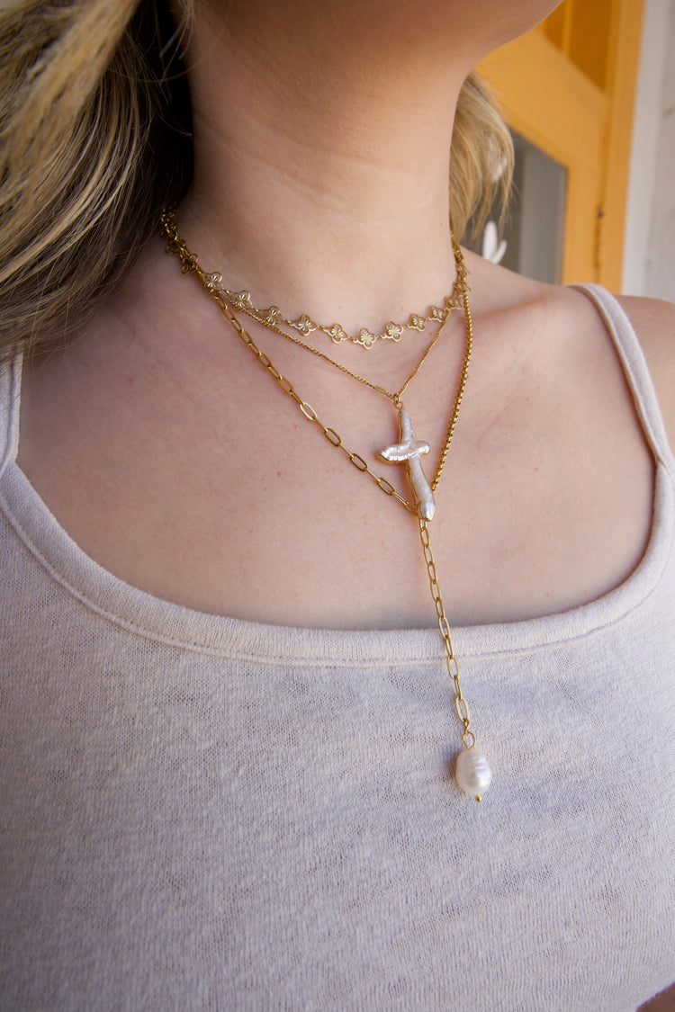 Pearl Lariat Necklace Simply Korena